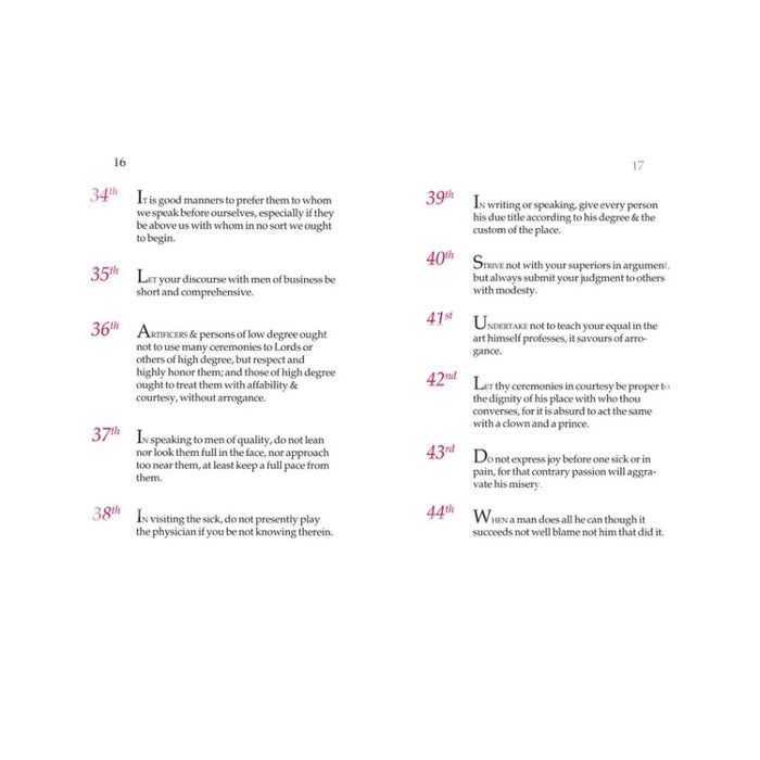 George Washington's Rules of Civility and Decent Behaviour