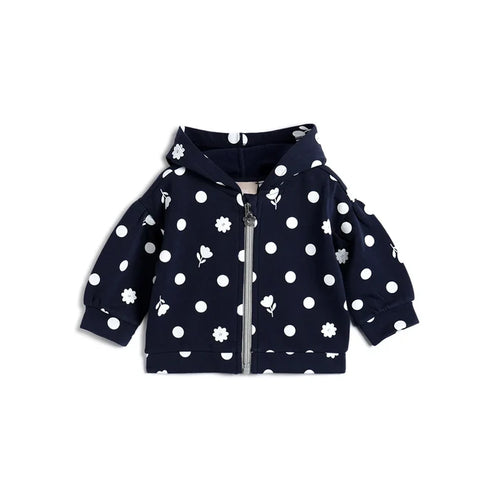 Girls Dark Blue Printed Cardigan