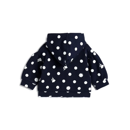 Girls Dark Blue Printed Cardigan