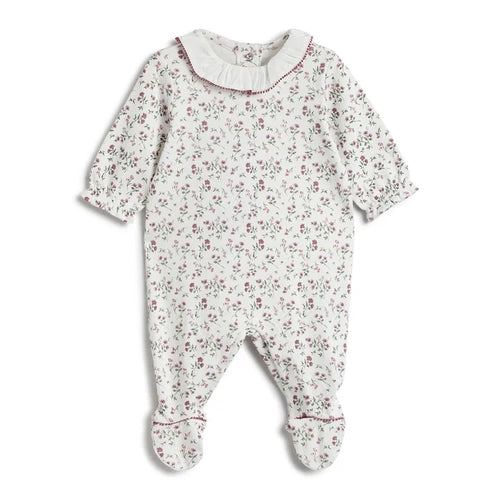 Girls Floral Printed Leg Opening Babysuit