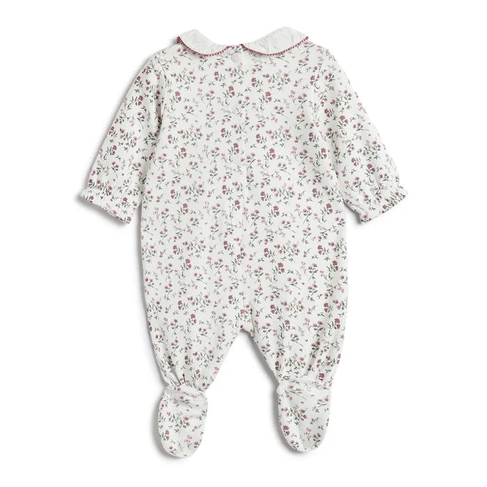 Girls Floral Printed Leg Opening Babysuit