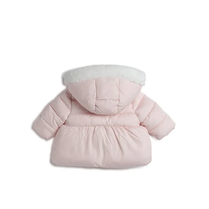 Girls Light Pink Padded Hooded Jacket
