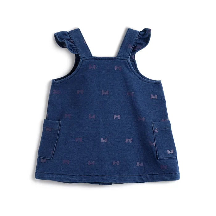 Girls Medium Blue Printed Dress