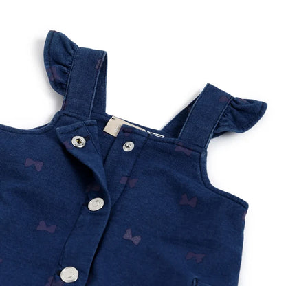 Girls Medium Blue Printed Dress