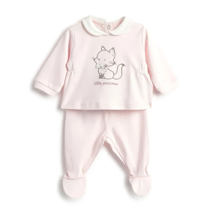 Girls Pink Embellished Smock with Leggings