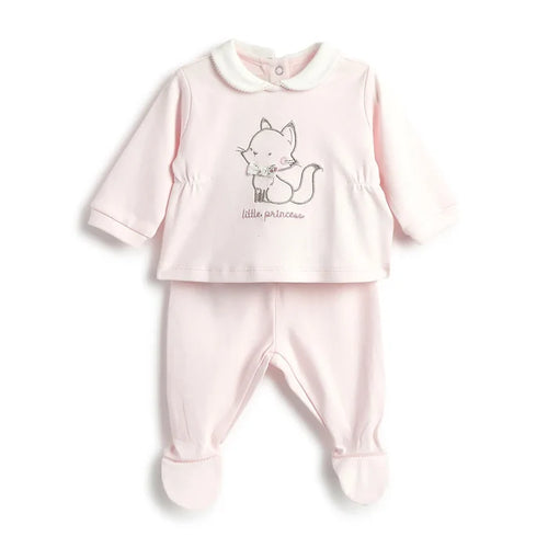 Girls Pink Embellished Smock with Leggings