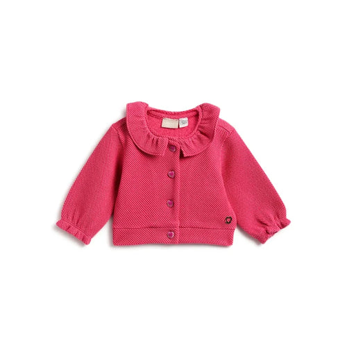 Girls Pink Full Sleeves Cardigan