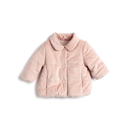 Girls Pink Solid Jacket