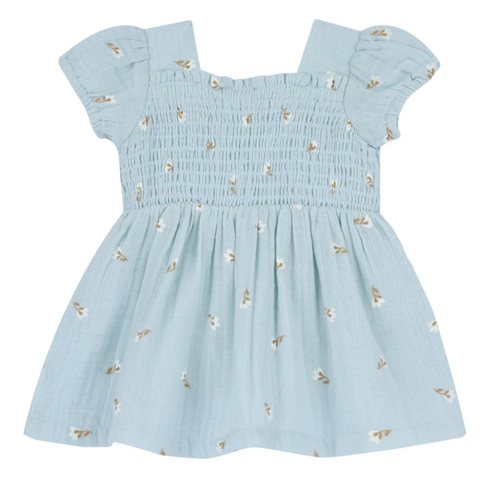 Girls Sea Green Floral Printed Dress