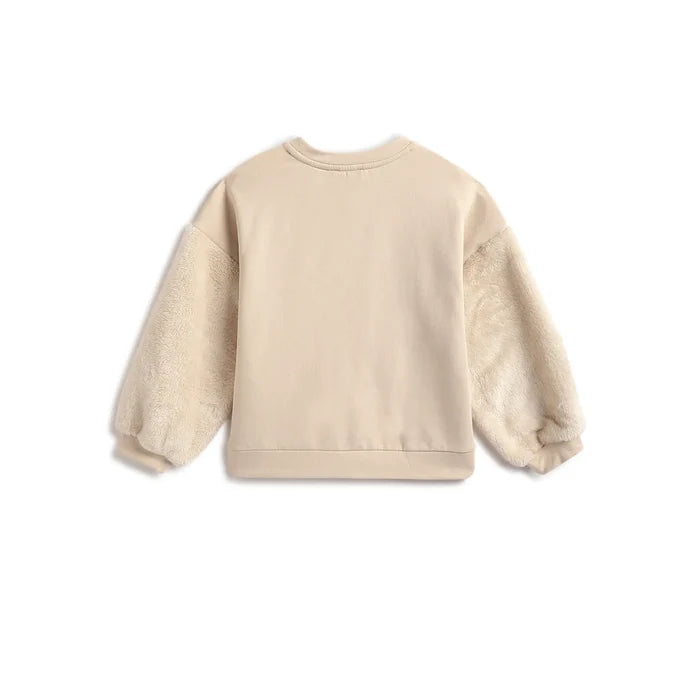 Girls Self Design Sweatshirt with Trousers