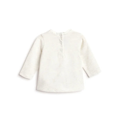 Girls White & Beige T-shirt with Trouser