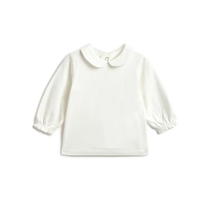 Girls White Top with Beige Dress