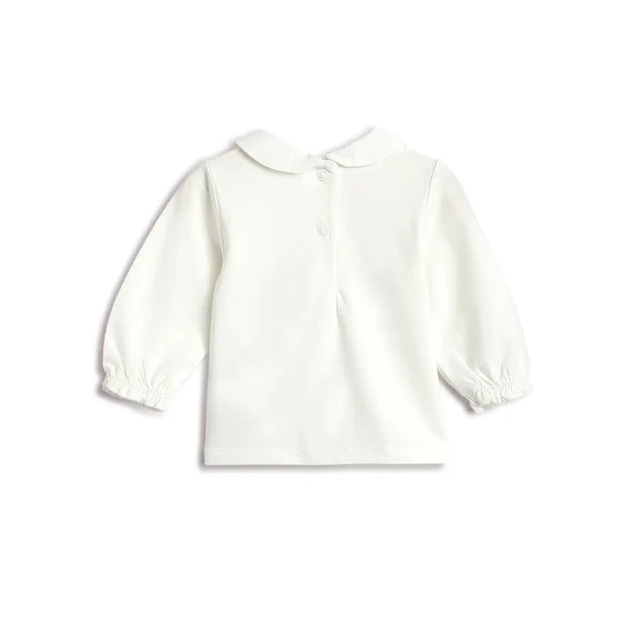 Girls White Top with Beige Dress