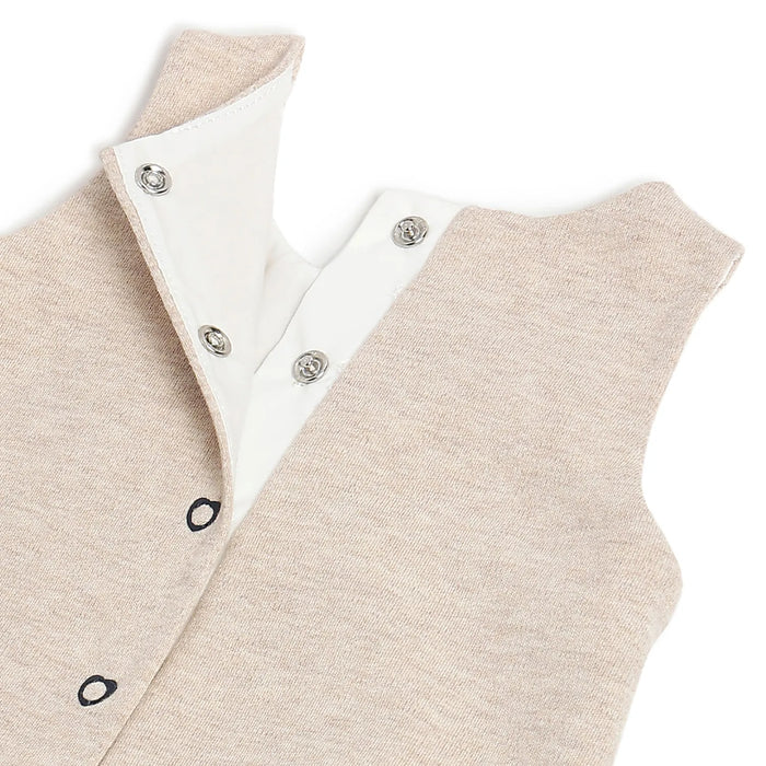 Girls White Top with Beige Dress