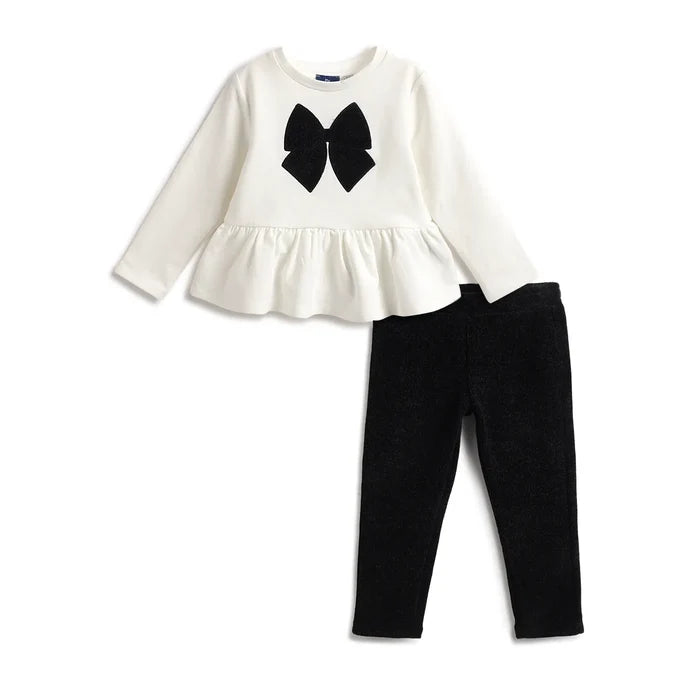 Girls White Top with Black Legging