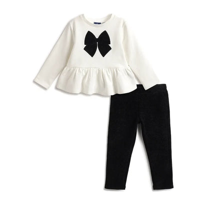 Girls White Top with Black Legging