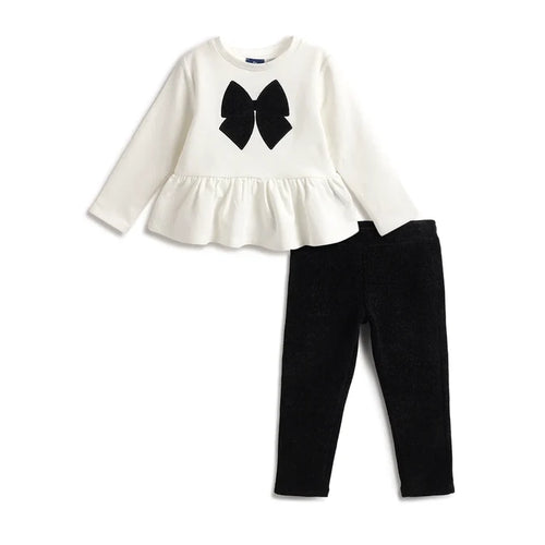 Girls White Top with Black Legging