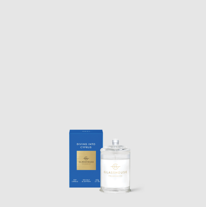 Glasshouse Candle 2.1oz - Diving Into Cyprus Candles in at Wrapsody