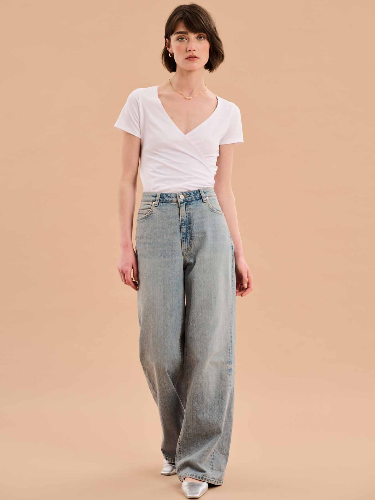Hilary Jersey Top in White