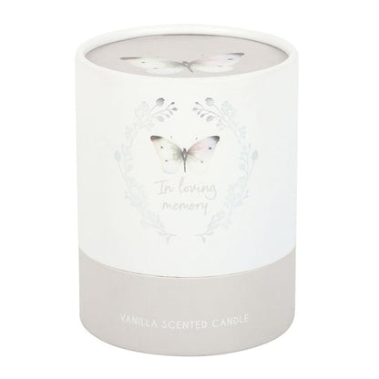 In Loving Memory White Butterfly Vanilla Candle 🇬🇧