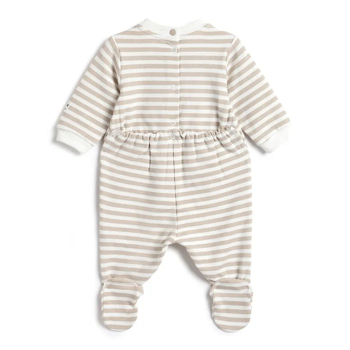 Infants Striped Nappy Opening Babysuit