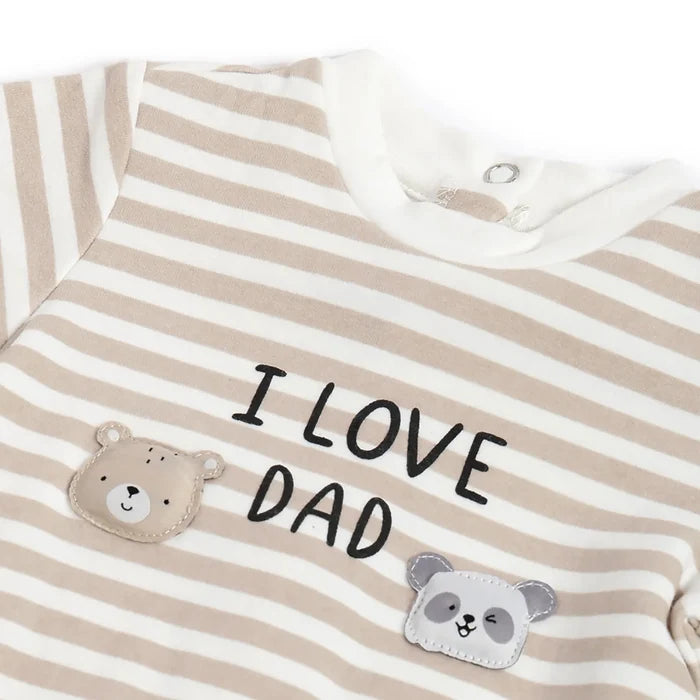 Infants Striped Nappy Opening Babysuit