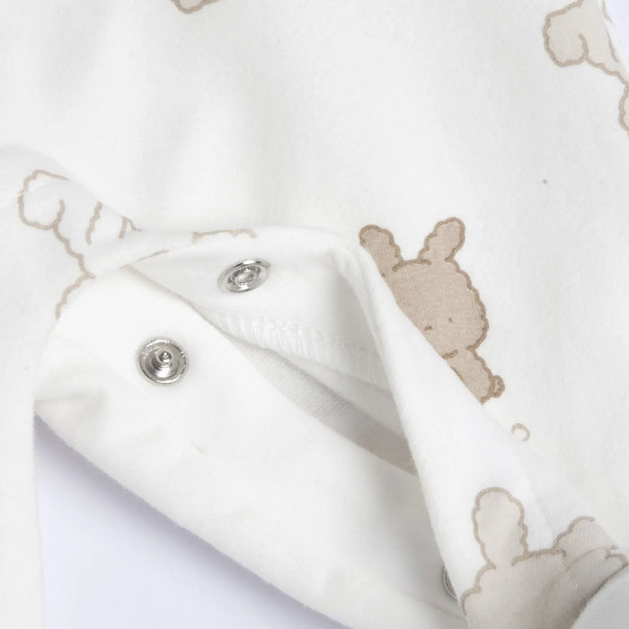 Infants White Printed Leg Opening Babysuit