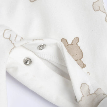 Infants White Printed Leg Opening Babysuit