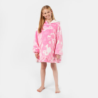 Kids Barbie Hoodie Blanket - Pink 🇬🇧