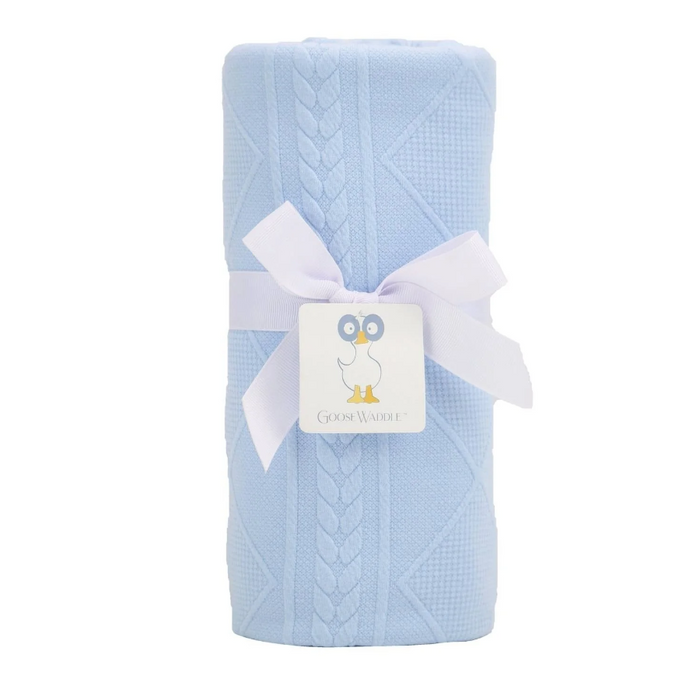 Knit Baby Blanket - Multiple Colors Blankets & Throws in Blue at Wrapsody