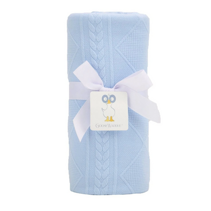Knit Baby Blanket - Multiple Colors Blankets & Throws in Blue at Wrapsody