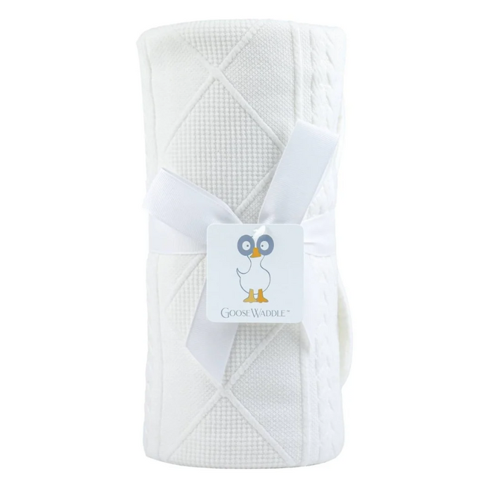Knit Baby Blanket - Multiple Colors Blankets & Throws in White at Wrapsody