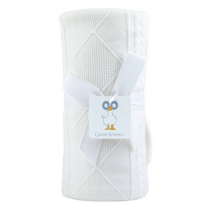 Knit Baby Blanket - Multiple Colors Blankets & Throws in White at Wrapsody
