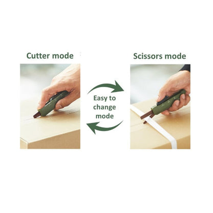 Kokuyo Hakoake 2-Way Portable Scissors - Khaki Green