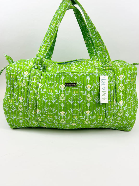 Laura Park Petal Garden Green Signature Duffle Bag Luggage in at Wrapsody