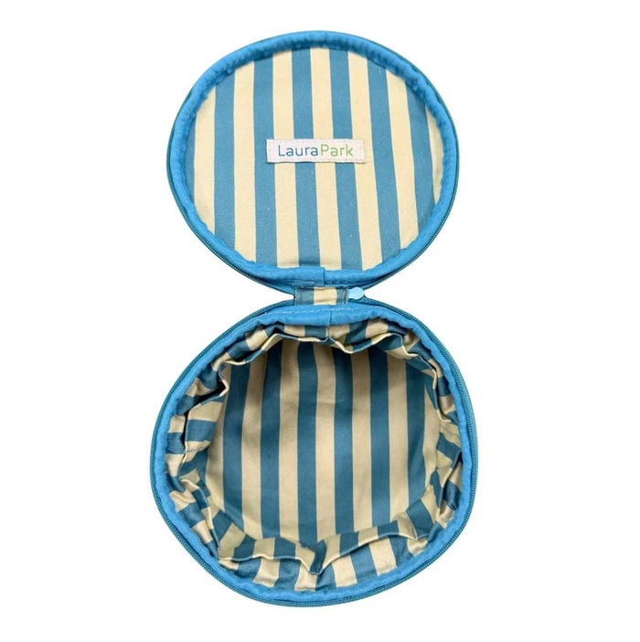 Laura Park Rosemary Indigo Round Jewelry Case Travel Accessories in at Wrapsody