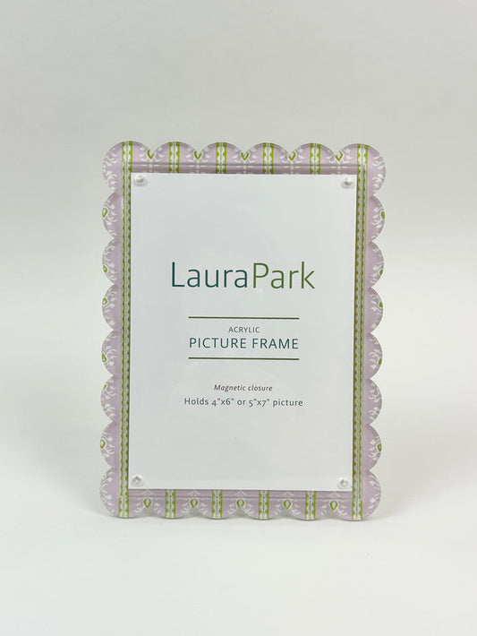 Laura Park Rosemary Stripe Pink 5x7 Acrylic Frame Picture Frames in at Wrapsody