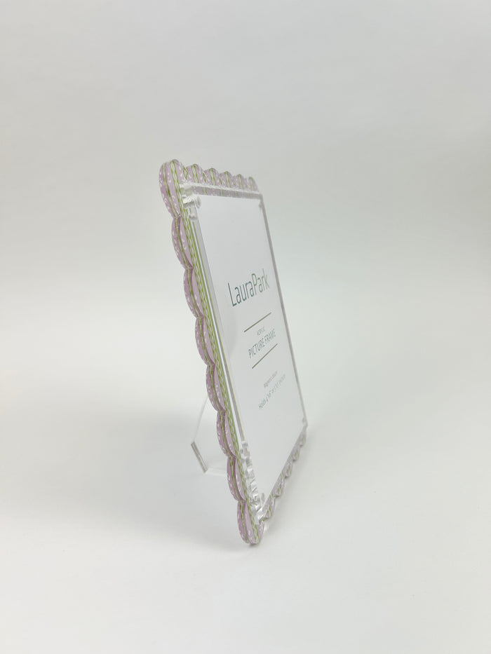 Laura Park Rosemary Stripe Pink 5x7 Acrylic Frame Picture Frames in at Wrapsody