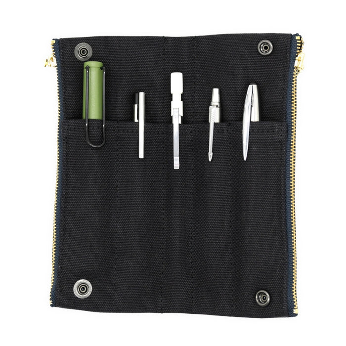 Luddite Folding Canvas Pen Case - Black