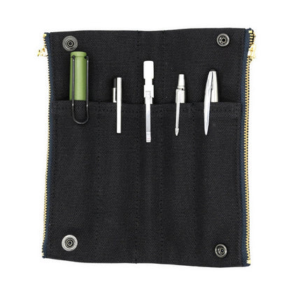 Luddite Folding Canvas Pen Case - Black