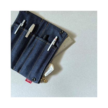 Luddite Folding Denim Pen Case - Okayama Denim