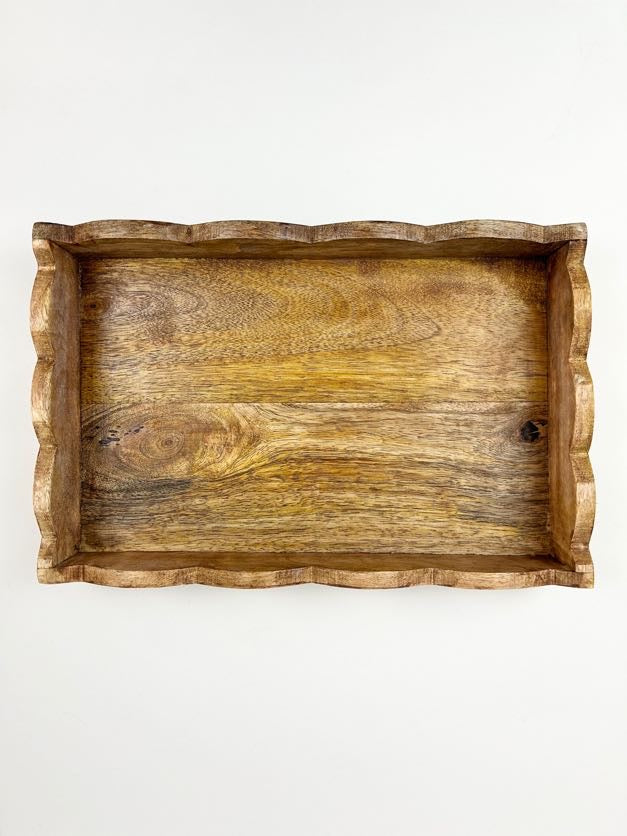Mango Wood Scalloped Tray Home Decor in at Wrapsody