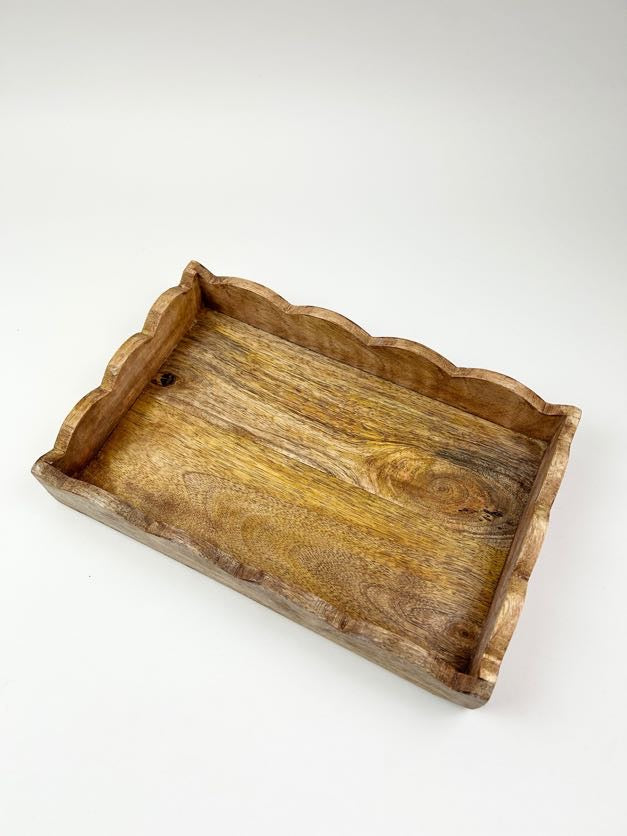 Mango Wood Scalloped Tray Home Decor in at Wrapsody