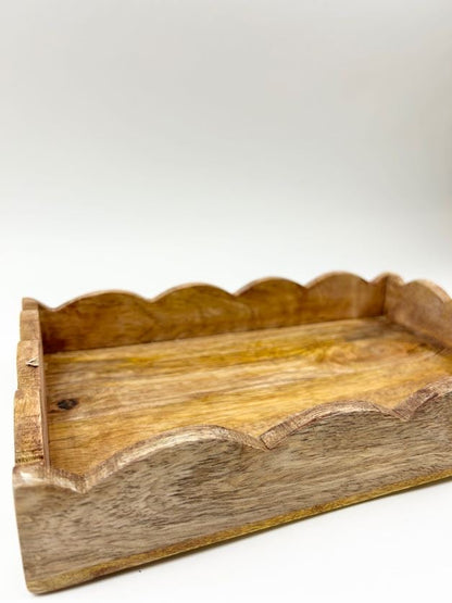 Mango Wood Scalloped Tray Home Decor in at Wrapsody