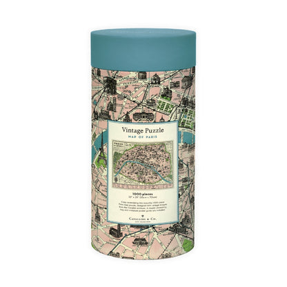 Map of Paris 1000 Piece Puzzle - Cavallini & Co.
