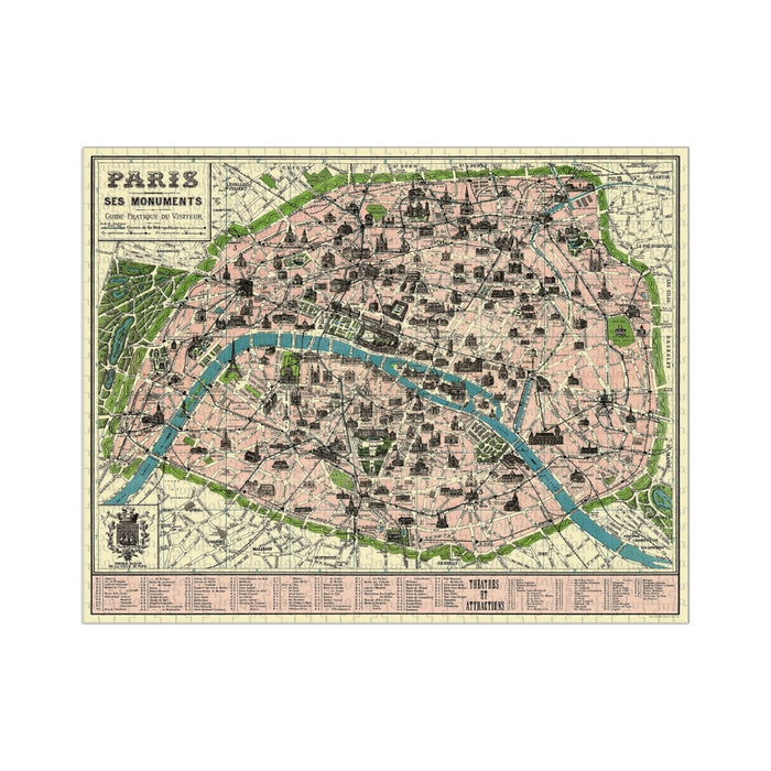 Map of Paris 1000 Piece Puzzle - Cavallini & Co.