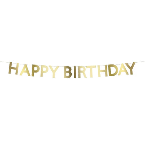 Meri Meri Gold Scallop Happy Birthday Garland