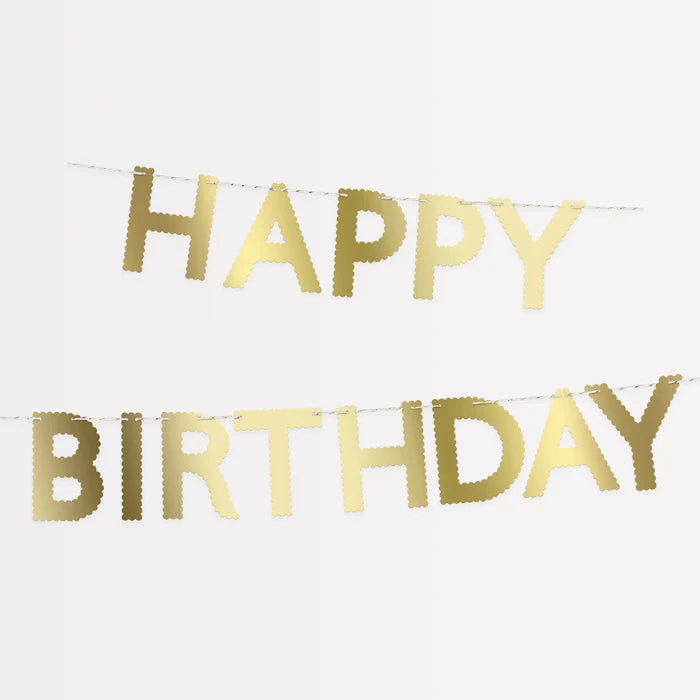 Meri Meri Gold Scallop Happy Birthday Garland