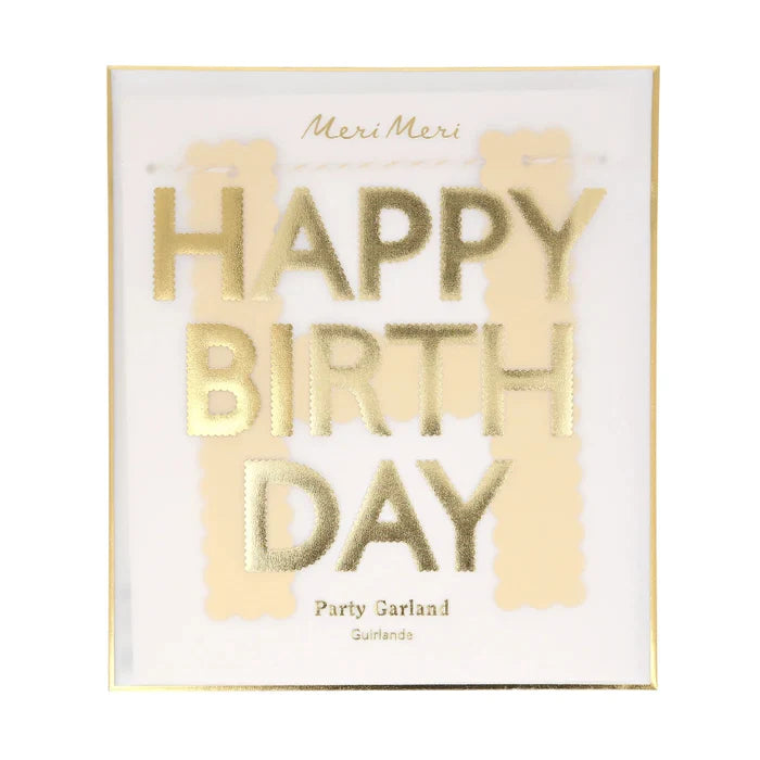 Meri Meri Gold Scallop Happy Birthday Garland