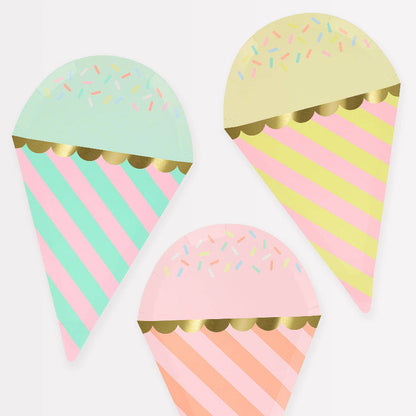 Meri Meri Ice Cream With Sprinkles Plates